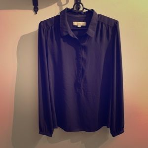 Business (work) casual drape silky shirt
